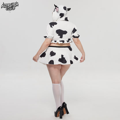 Cosplay Cow Print Skirt Set KO155