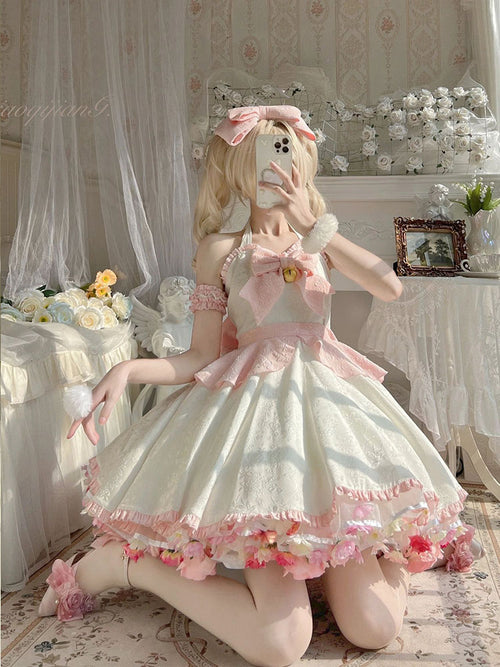 lolita pink bow dress PL53134