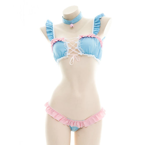 Ruffled Blue Maid Suit PL53509