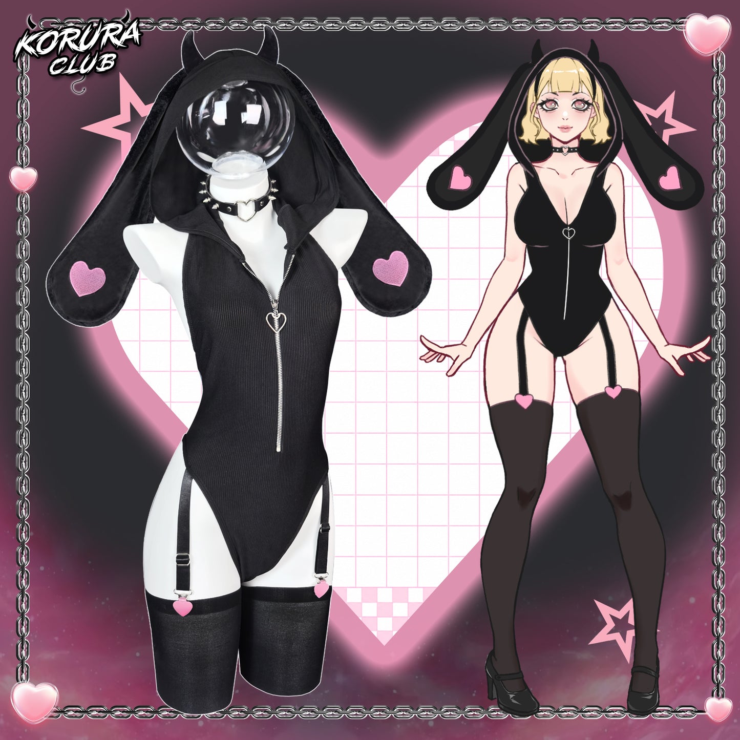 Sleeveless Bunny Costume Bodysuit KO129