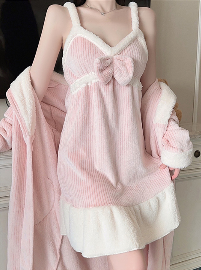 Plush Bow Pajama Set PA10238