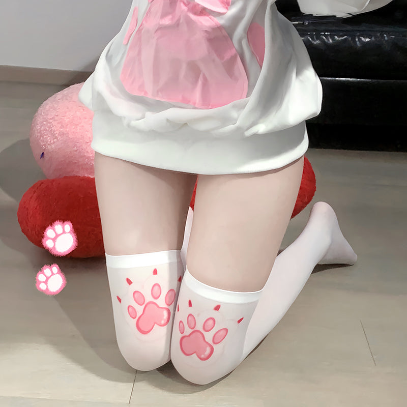 White Cat Paw Stockings PA10117