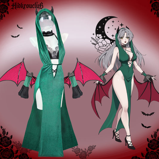 Pre-Sale Gothic Green Devil Wing Costume Set HK008