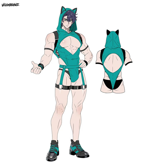 Minty Meow Bodysuit (5-Piece Set) AS46