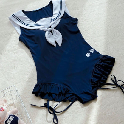 Cat's Paw Sailor Neck Swimsuit PA20073