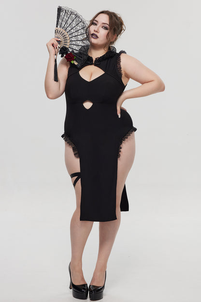 Pre-Sale Gothic Lace Trim Cheongsam Dress HK001