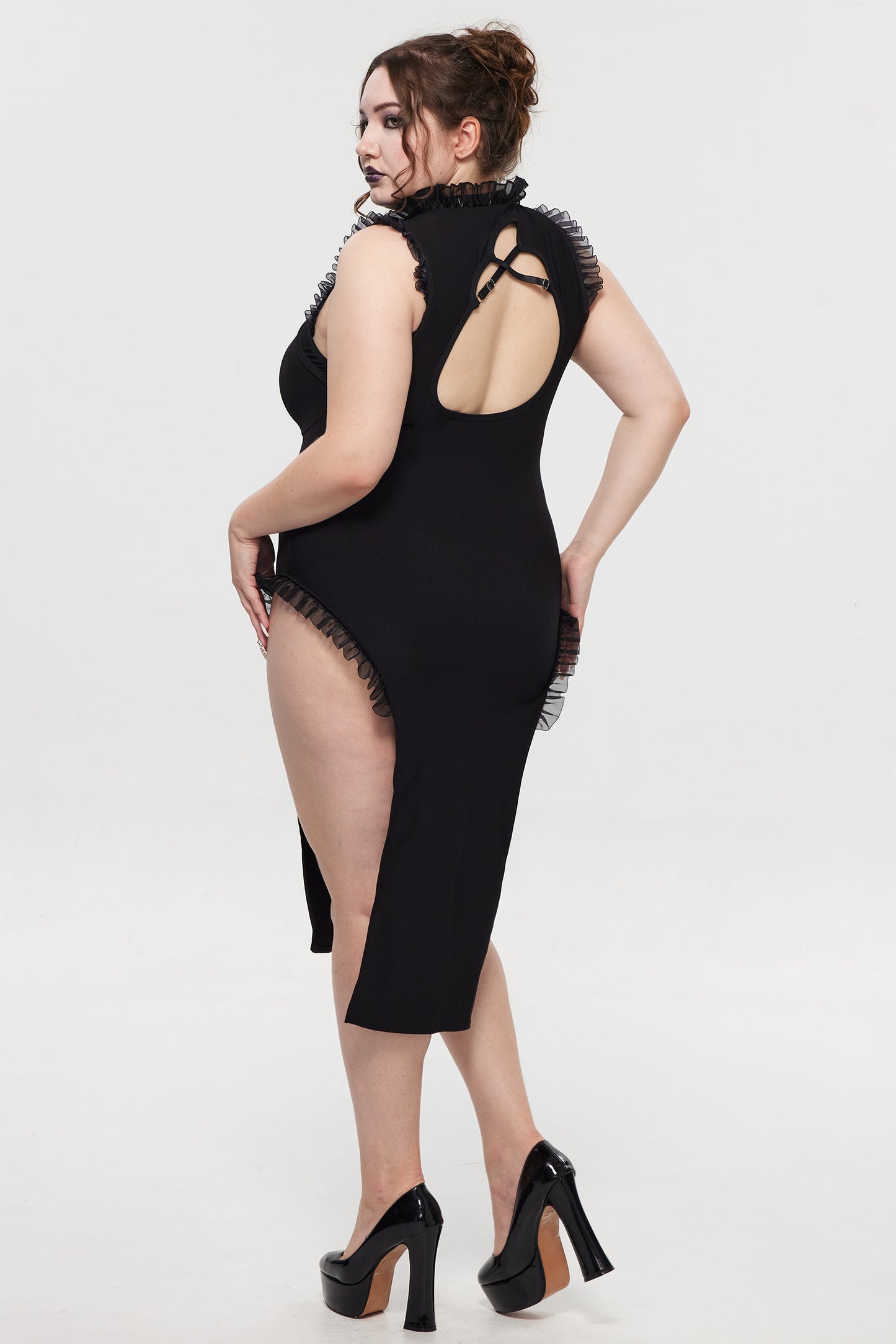 Pre-Sale Gothic Lace Trim Cheongsam Dress HK001