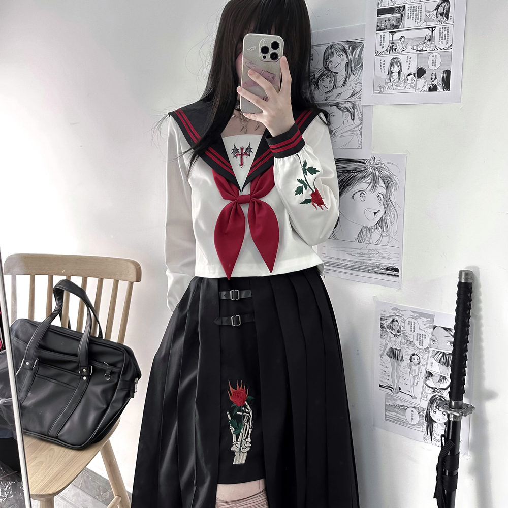 Long embroidered sailor suit PA20106