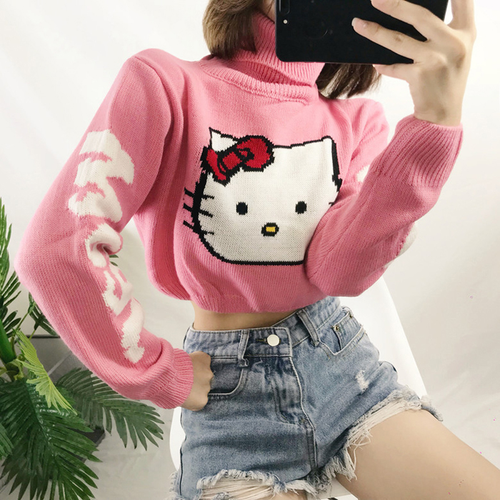 Turtleneck pink sweater PL53698