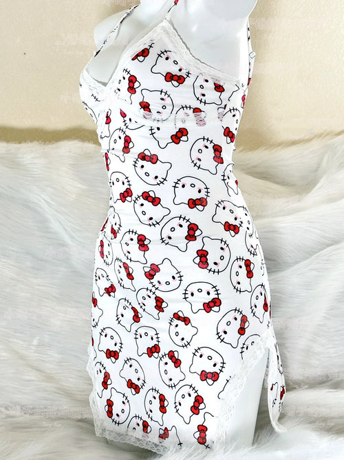 White Strappy Lace Dress PL53726