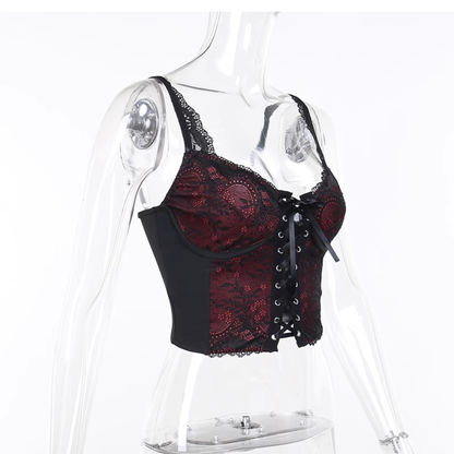 Gothic lace subculture bra suspenders PA20173