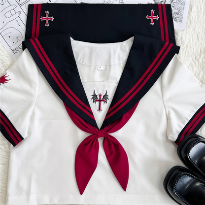 Long embroidered sailor suit PA20106