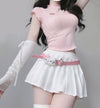 Retro Knit Top + Pleated Skirt Set PL53544