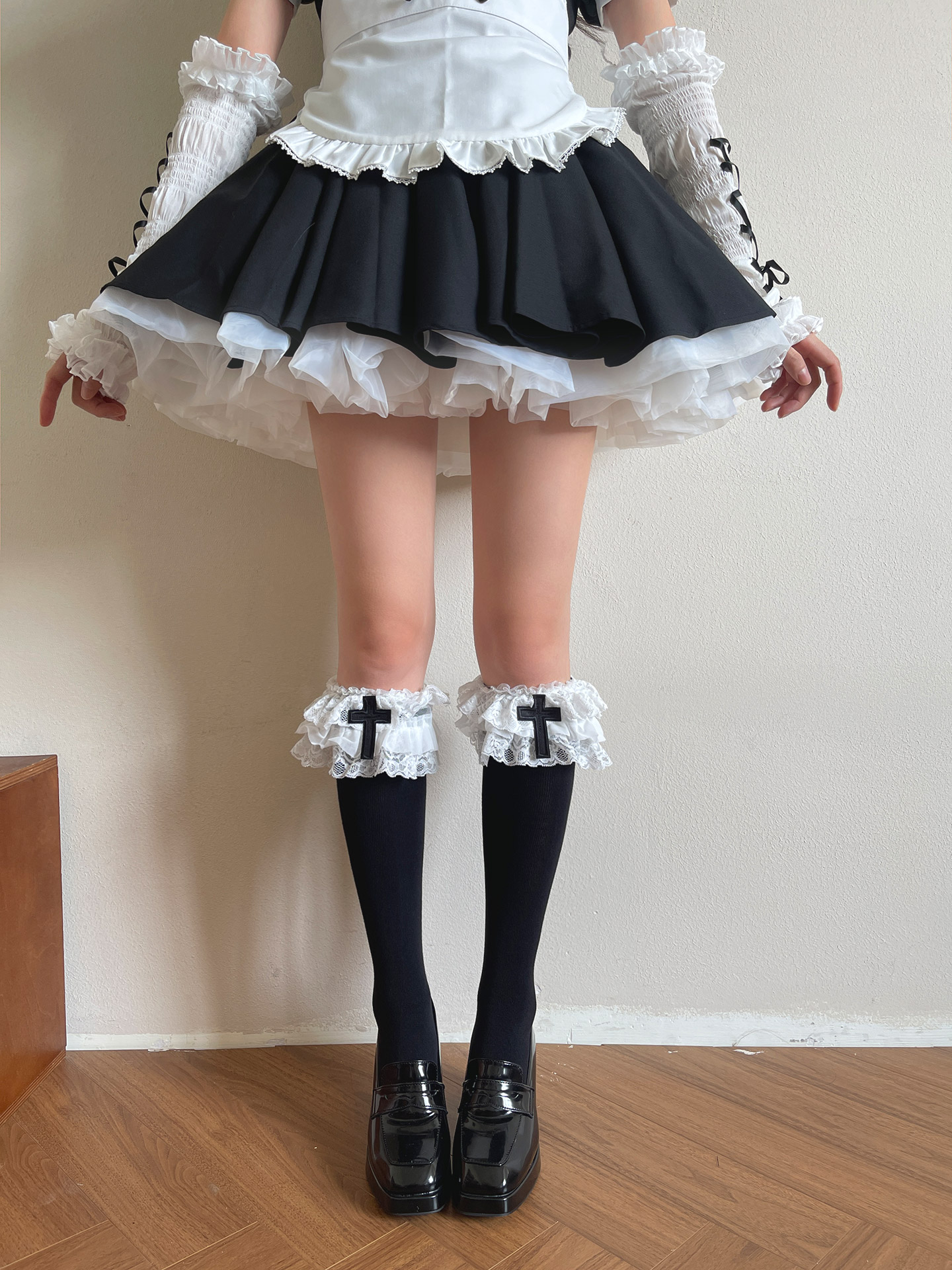 Cross Lolita Lace Stacked Socks PA20089