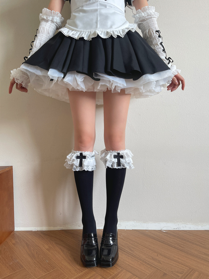 Cross Lolita Lace Stacked Socks PA20089