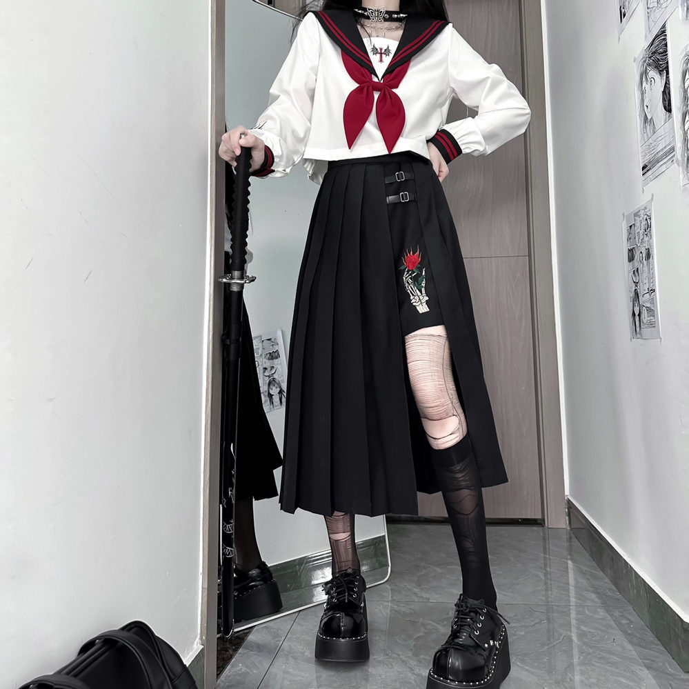 Long embroidered sailor suit PA20106