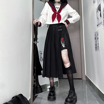 Long embroidered sailor suit PA20106
