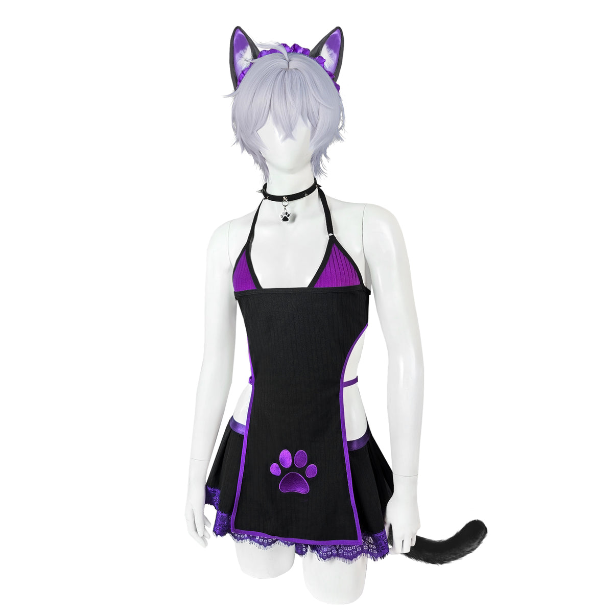 Pre-Order Purple Femboy Cat Cosplay Set (4-Piece Set) AS68