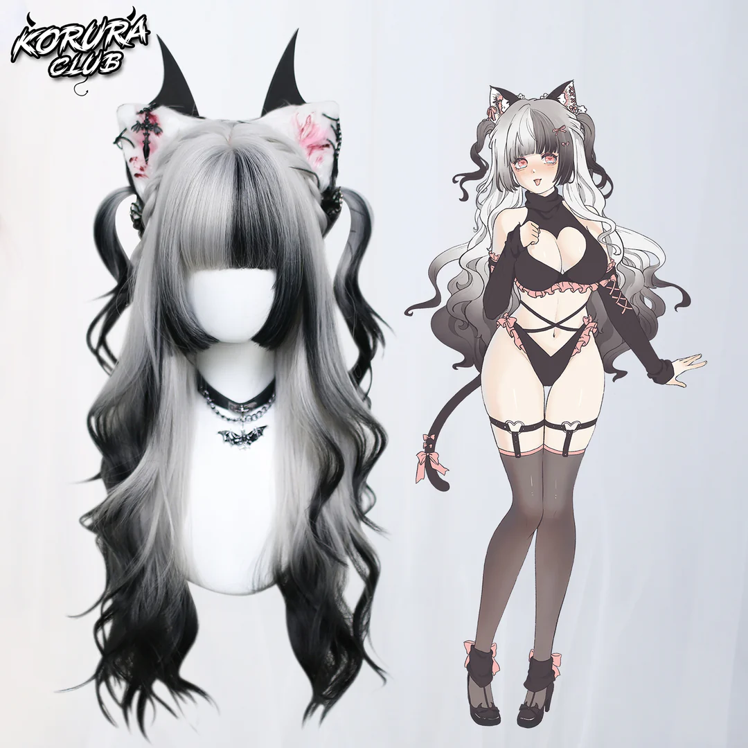 Korura Original Wig #008 Black and White– AkaiYoru Hime