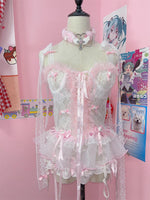 Y2k Lace Bow Suit PA10155