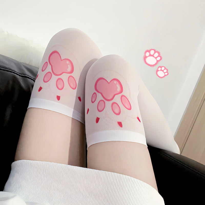 White Cat Paw Stockings PA10117