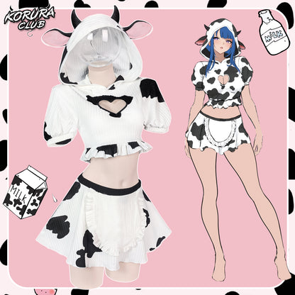 Cosplay Cow Print Skirt Set KO155