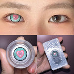 CUTE HEART GREEN CONTACT LENSES(TWO PIECES) PL53229