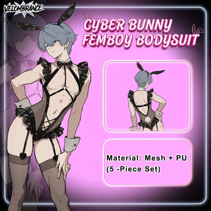 Pre-sale Cyber Bunny Femboy Bodysuit (5-Piece Set）AS63