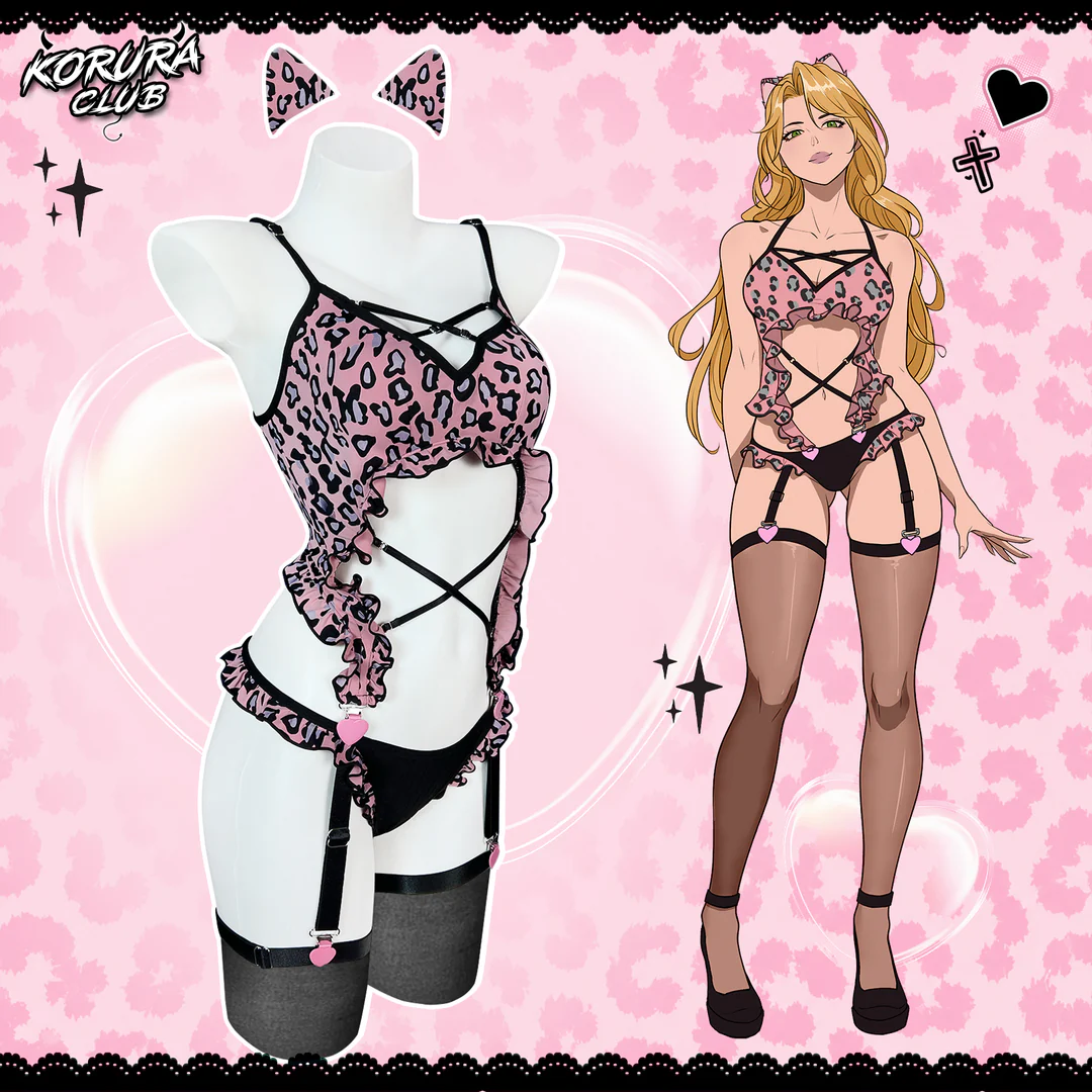 Pre-order Pink Leopard Lingerie Set KO152