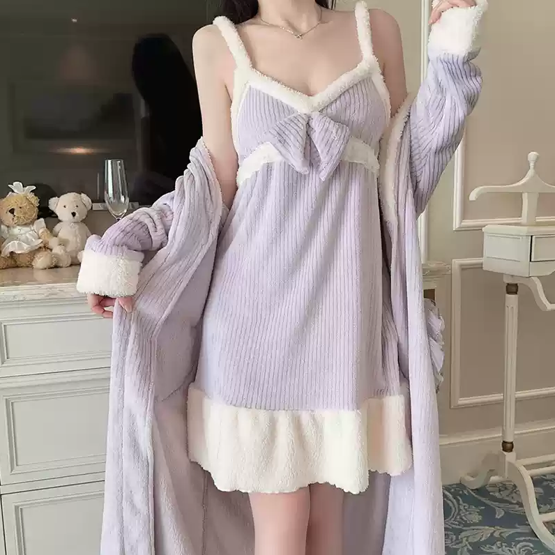 Plush Bow Pajama Set PA10238