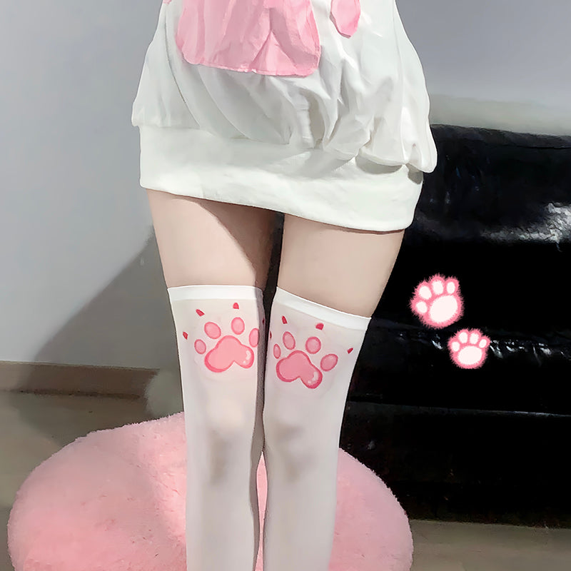 White Cat Paw Stockings PA10117