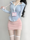 Long-sleeved sunscreen shirt + hip skirt PL53369