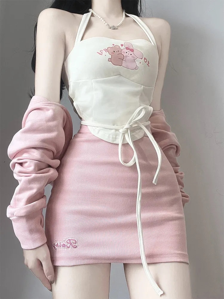 Pink Suspender Skirt PL53739