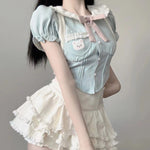 Cute Bear Suspender Skirt Suit PL53716