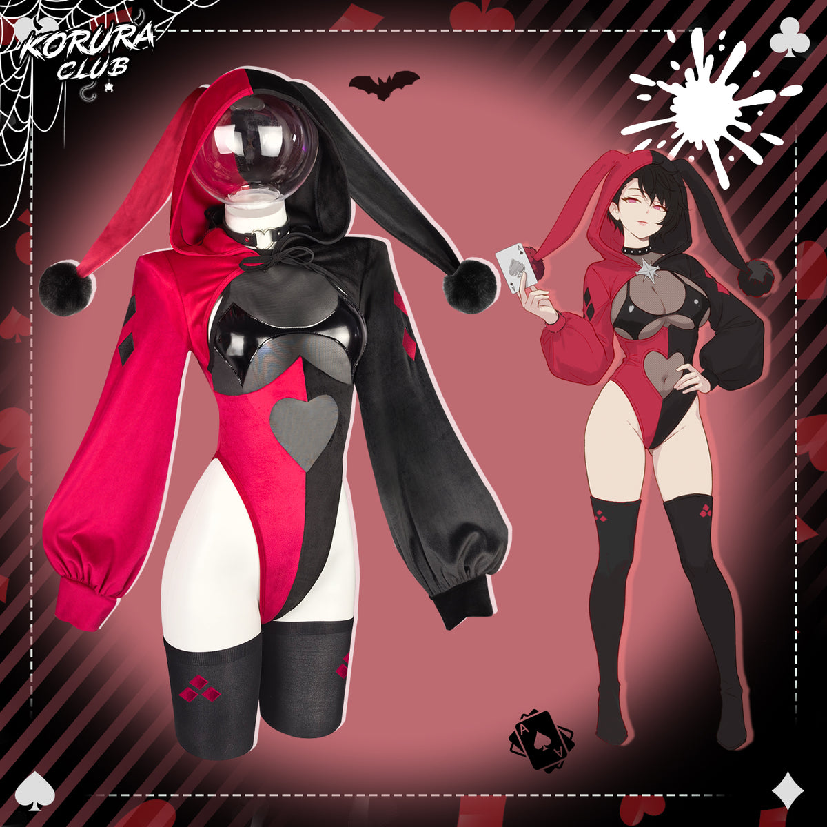 Halloween Cosplay Clown Bunny Bodysuit KO166