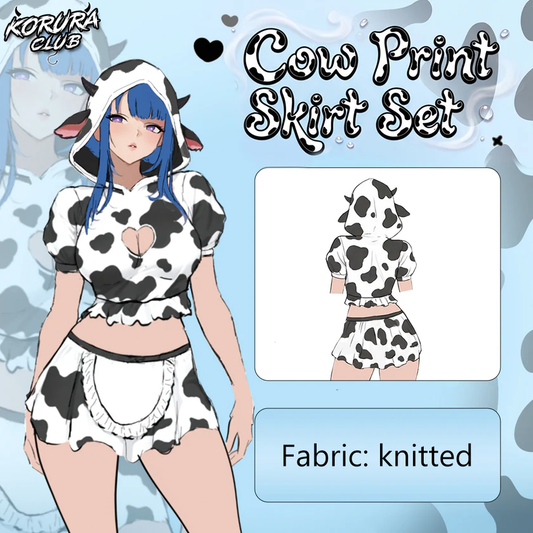 Pre- Sale Cosplay Cow Print Skirt Set KO155