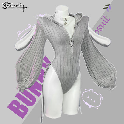 Bunny Ear Hoodie Bodysuit KO64