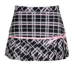 Black and Red Plaid Color Block Pleated Skirt PL53434