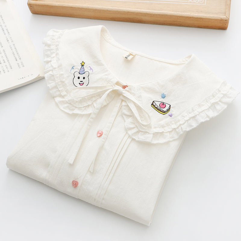 cute cartoon embroidery shirt  PL52482