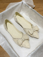 sparkling bow leather shoes PL52216