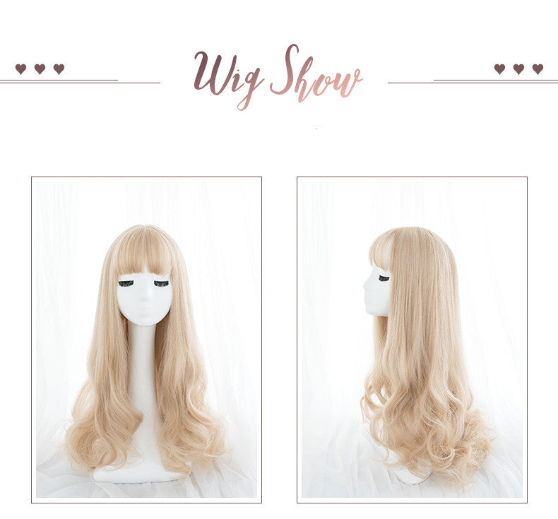 Khaki Gold Wavy Long Curly Hair Wig  PL52583