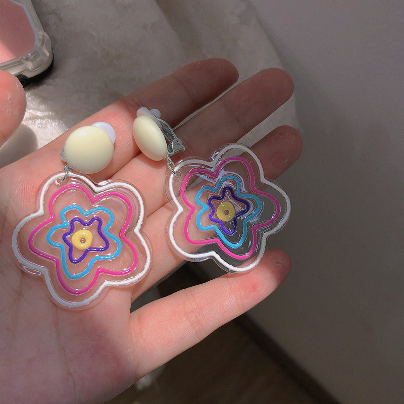 Colored Flower Stud Earrings PL52998