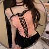 Pink + Black Lace Vest PL53040
