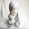 Silver long curly wig PL50703