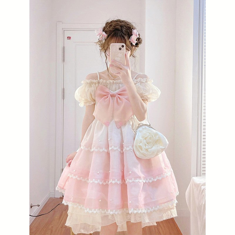 Gradient Pink Lolita Slip Dress PL53052
