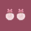 Pink Bow Pom Earrings PL52770