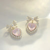 Heart Bow Pearl Earrings PL52956