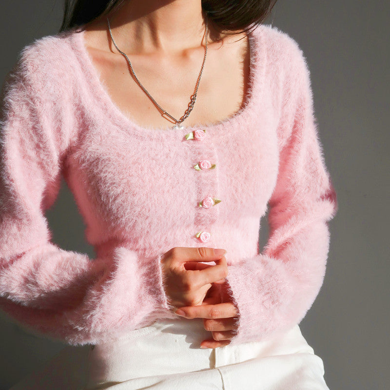 Pink high-waisted sweater PL52811
