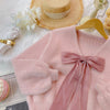 Pink Bow Short Knit Sweater PL52775