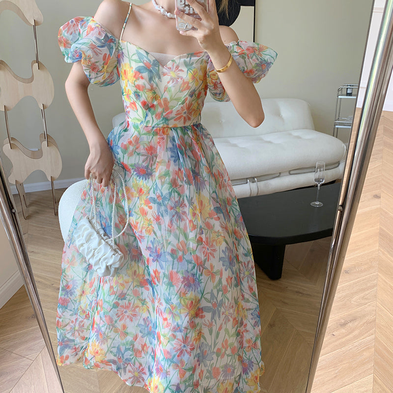 Floral Organza Long Dress PL52897